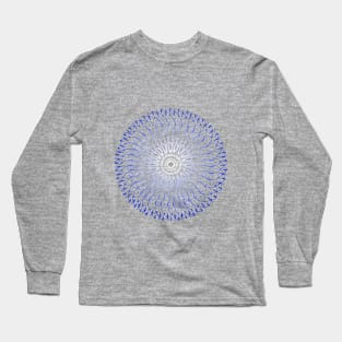 Blue Mandala Long Sleeve T-Shirt